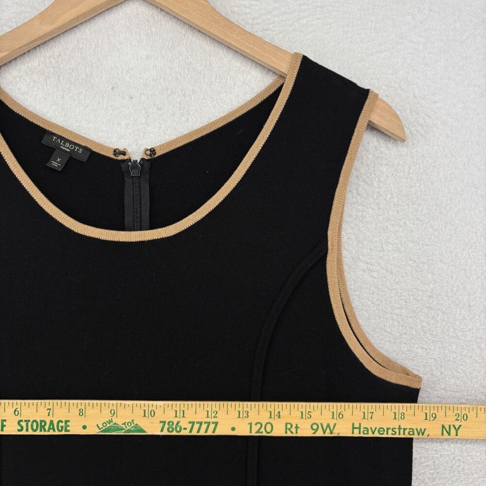 TALBOTS Dress X Sweater Knit Sleeveless Back Zip Scoop Neck Viscose Blend Black - Picture 10 of 13